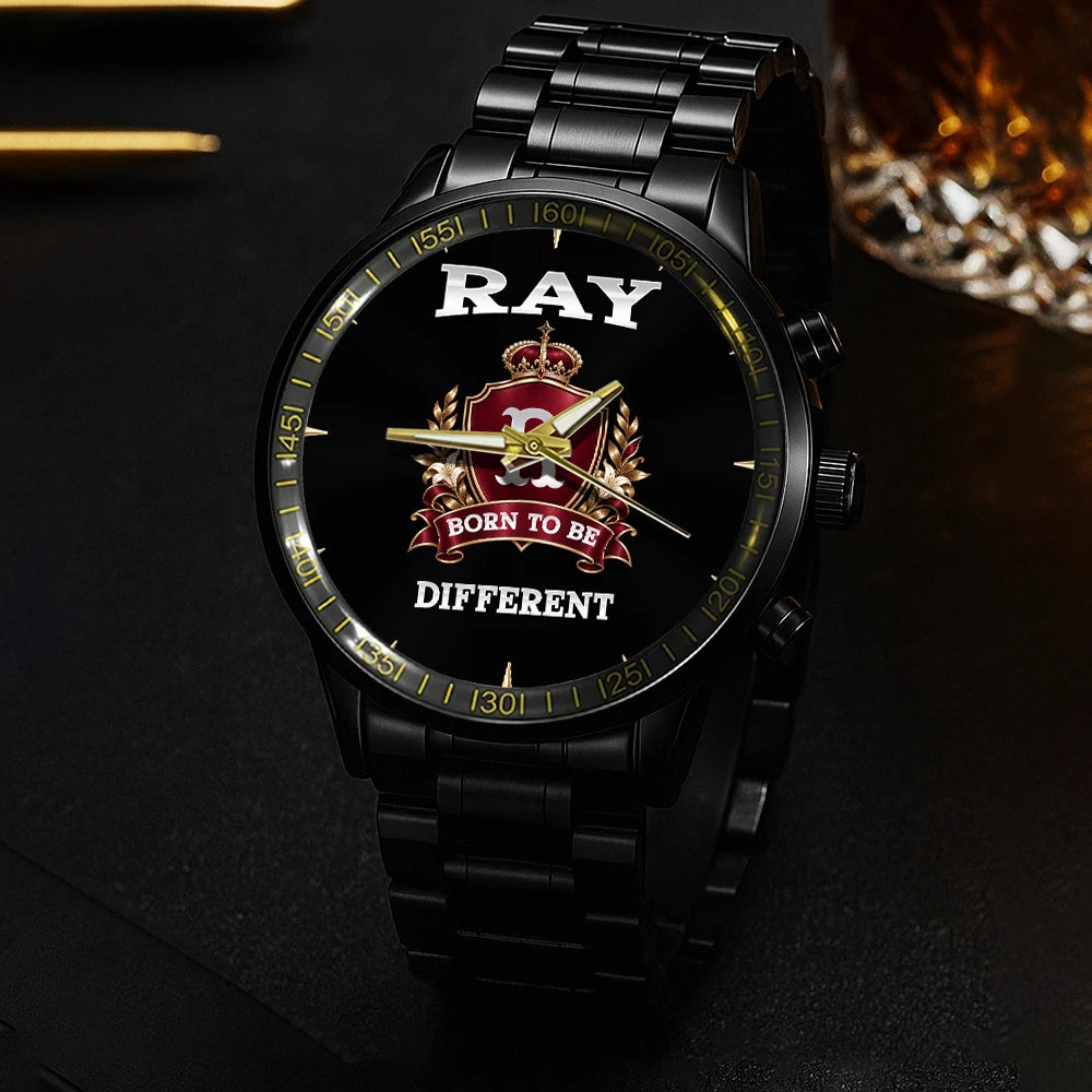 Personalized Born to Be Different Burgundy Crest Watch RAY M1-W24
