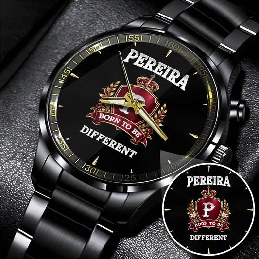 Personalized Born to Be Different Burgundy Crest Watch PEREIRA M1-W24