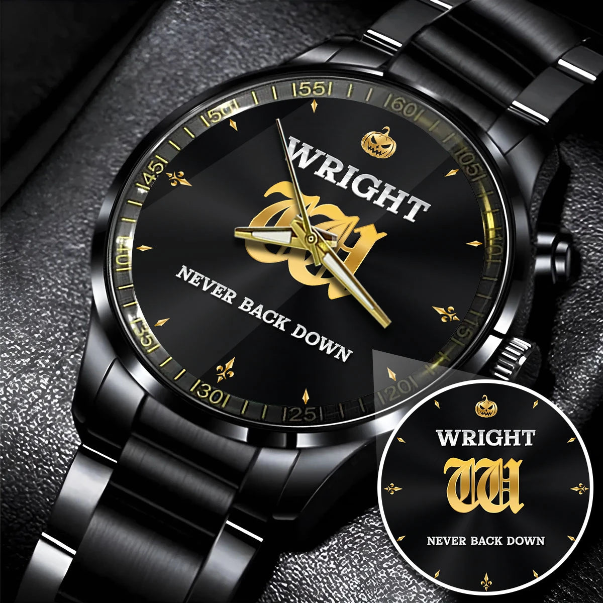 Never Back Down Halloween Pumpkin Watch WRIGHT M1-W20