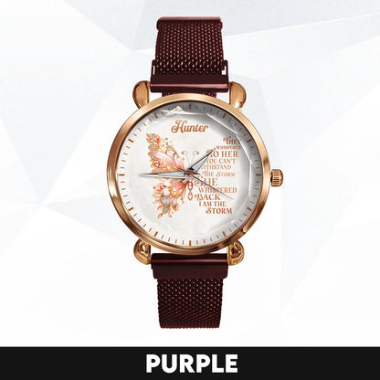 They Whisper To Her You Can't Withstand The Storm Golden Rose Watch HUNTER M1-W19