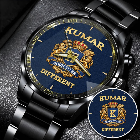 Personalized Born to Be Different Gold Logo Blue Watch KUMAR M1-W25