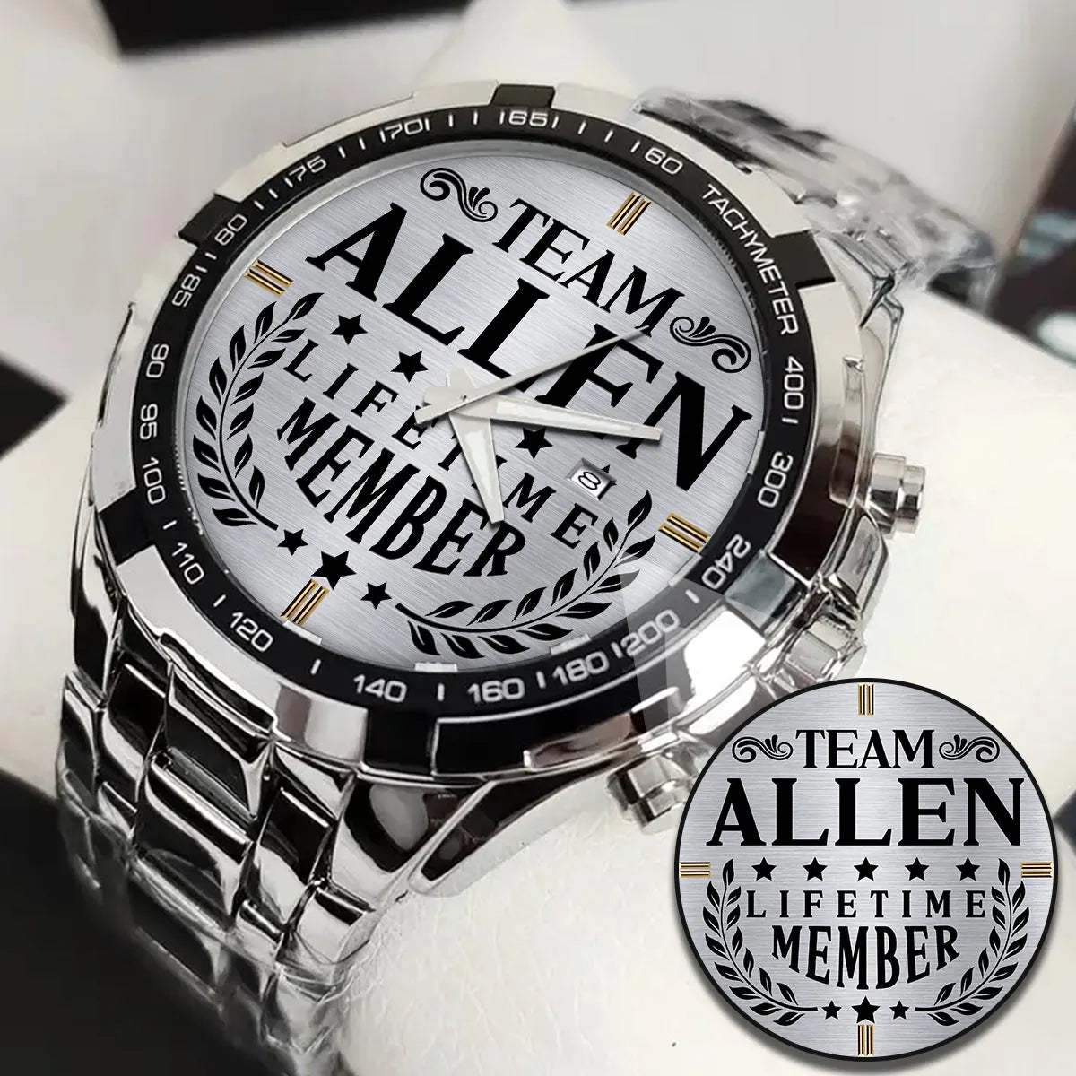 ALLEN 13K1-437 Alloy-Quatz-Men Watch, Personalized Premium Gift for Anniversary