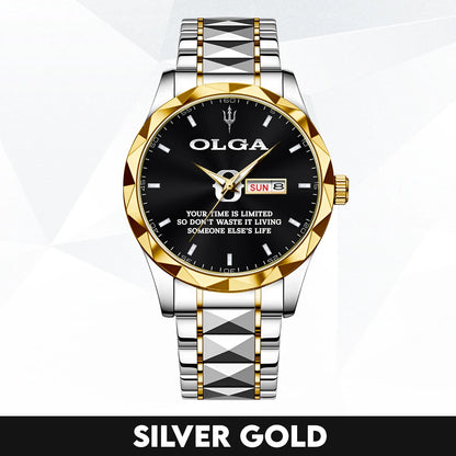 Your Time Is Limited Don't Waste It Living Someone Else's Life Silver Watch OLGA M1-W30