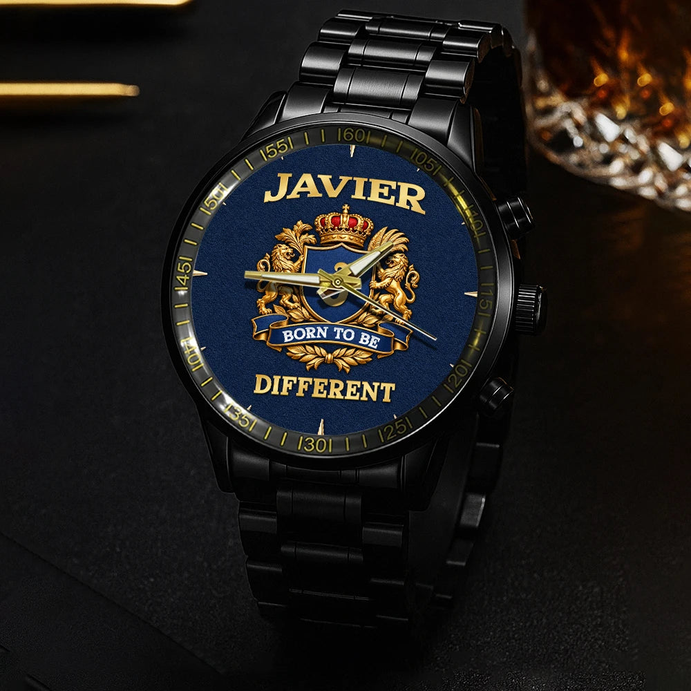 Personalized Born to Be Different Gold Logo Blue Watch JAVIER M1-W25