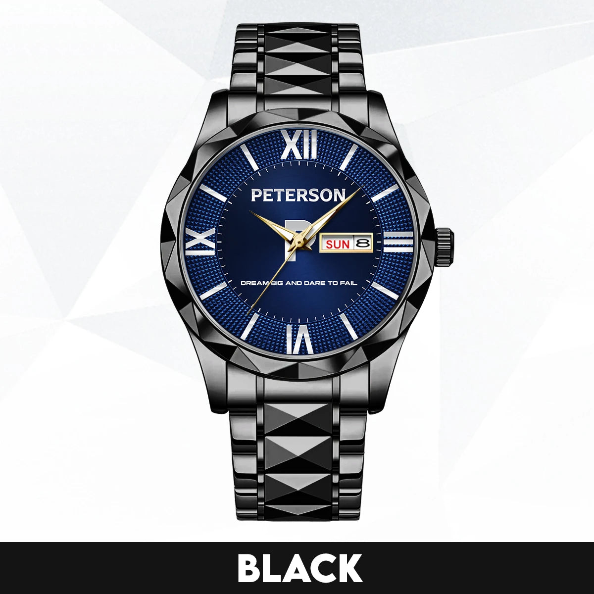 Blue & Silver Watch Dream Big and Dare to Fail PETERSON M1-W36