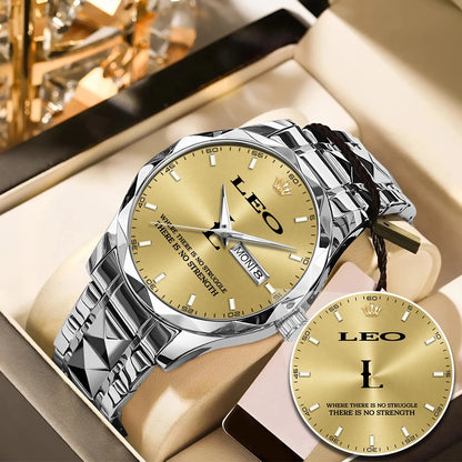 No Struggle No Strength Luxury Gold Watch LEO M1-W27