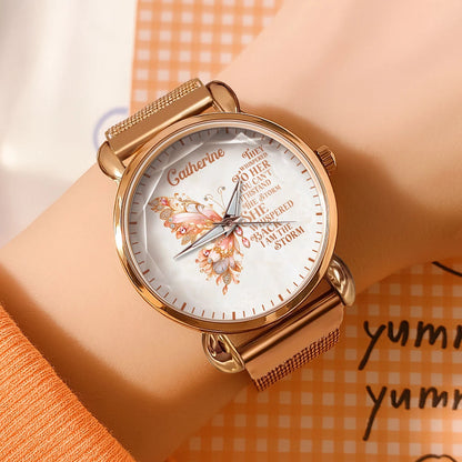 They Whisper To Her You Can't Withstand The Storm Golden Rose Watch CATHERINE M1-W19
