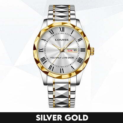 You Only Live Once Roman Numeral Silver Watch LOUISE M1-W31