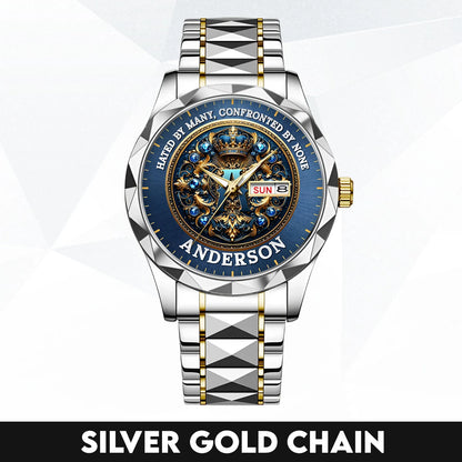 Hated By Many Confronted By None Golden Blue Watch ANDERSON M1-W15