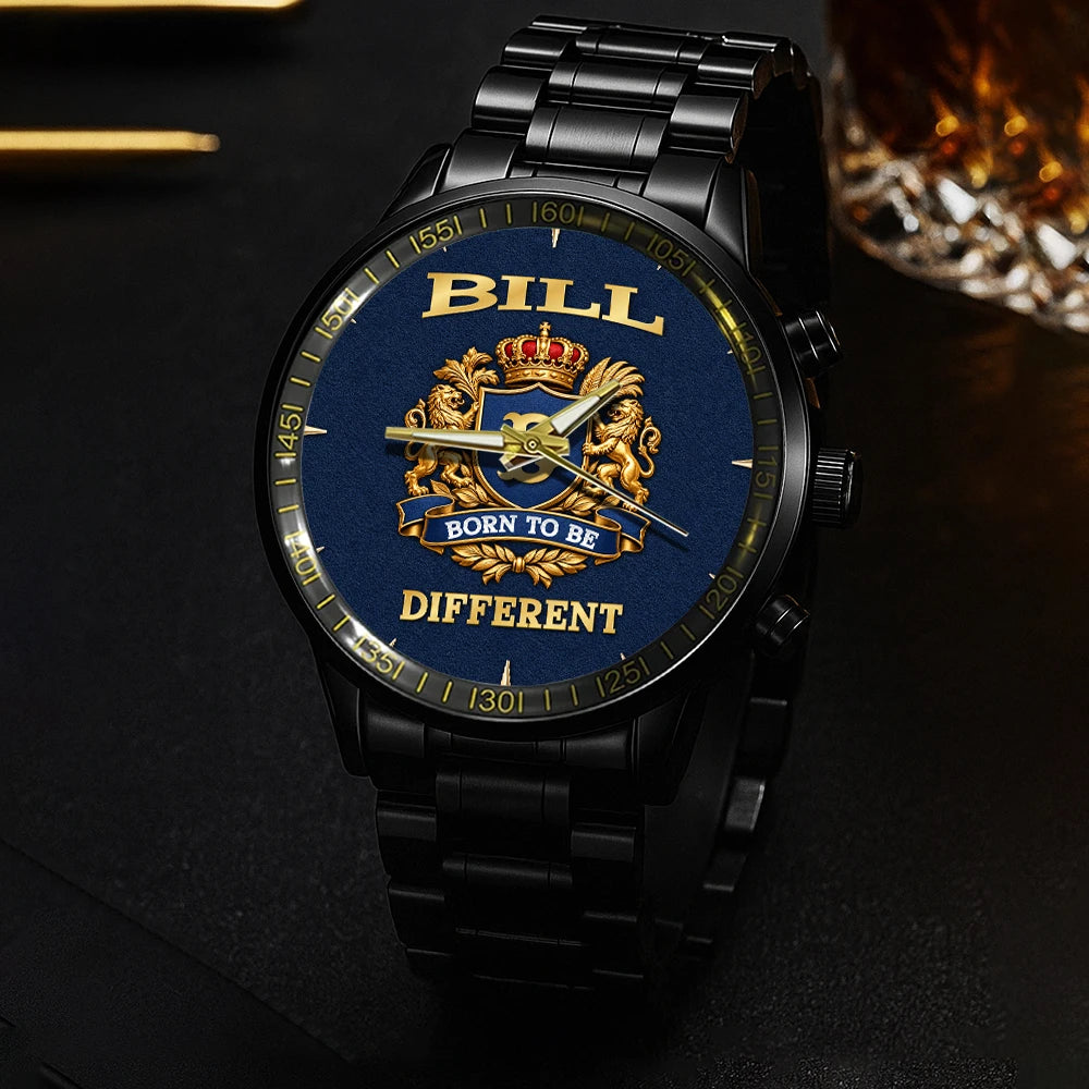 Personalized Born to Be Different Gold Logo Blue Watch BILL M1-W25