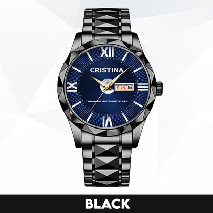 Blue & Silver Watch Dream Big and Dare to Fail CRISTINA M1-W36