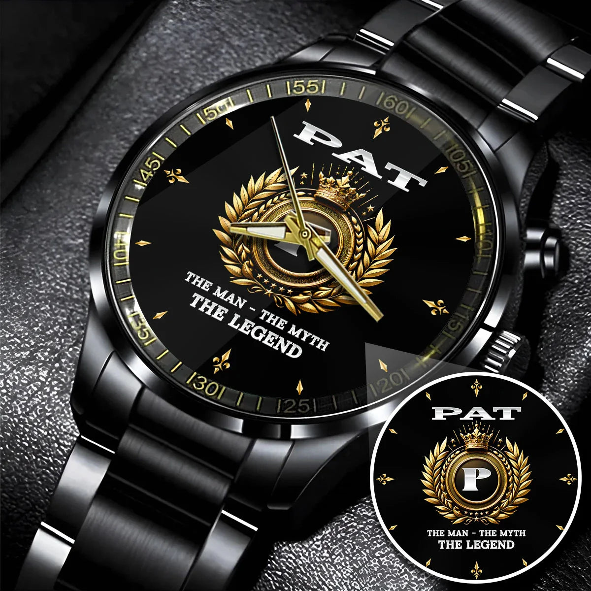 The Man The Myth The Legend Olive Crown Watch PAT M1-W5