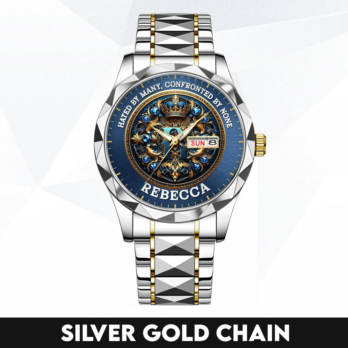 Hated By Many Confronted By None Golden Blue Watch REBECCA M1-W15
