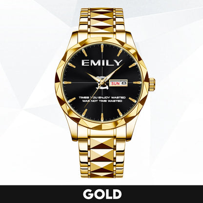 Gold & Black Watch Time You Enjoy Wasting Was Not Time Wasted EMILY M1-W35