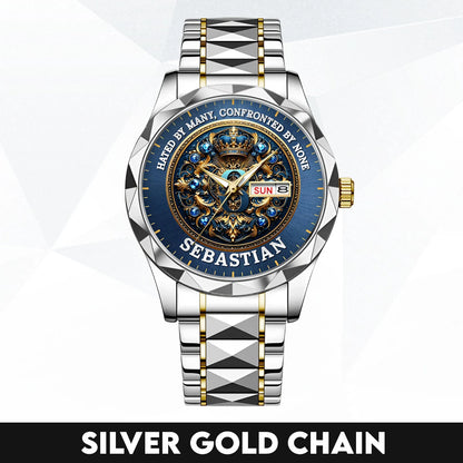 Hated By Many Confronted By None Golden Blue Watch SEBASTIAN M1-W15