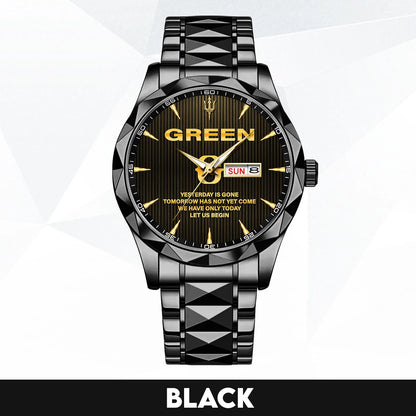 Yesterday Is Gone Mother Teresa Quote Watch GREEN M1-W38