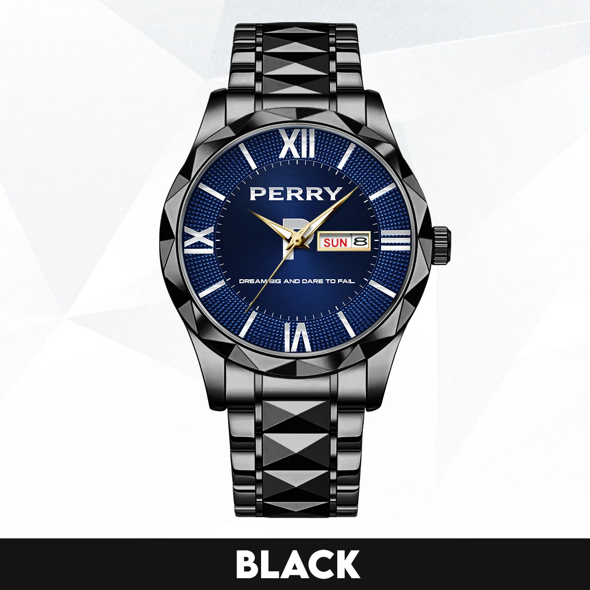 Blue & Silver Watch Dream Big and Dare to Fail PERRY M1-W36