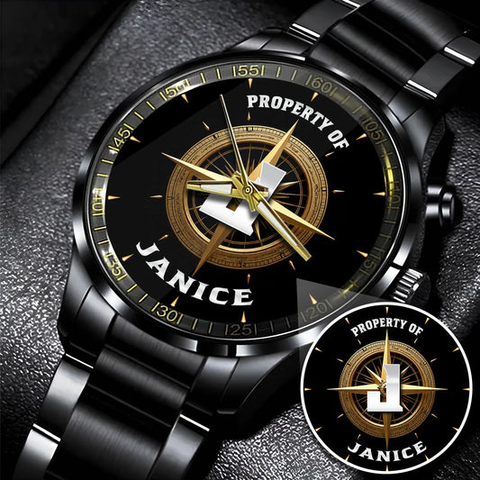 Property Of Your Name Compass Watch JANICE M1-W18