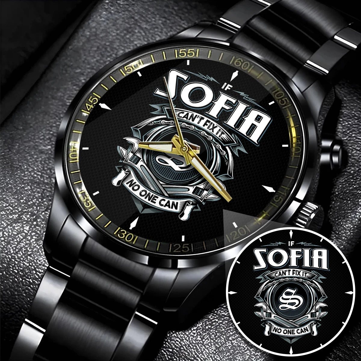 SOFIA 13K1-447 – Personalized Name Watch “If Can’t Fix It, No One Can”