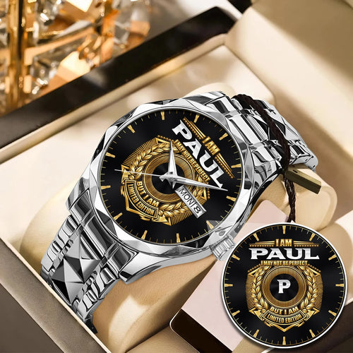 I Am Name I May Not Be Perfect Gold Watch PAUL M1-W41