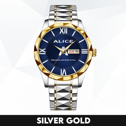 Blue & Silver Watch Dream Big and Dare to Fail ALICE M1-W36