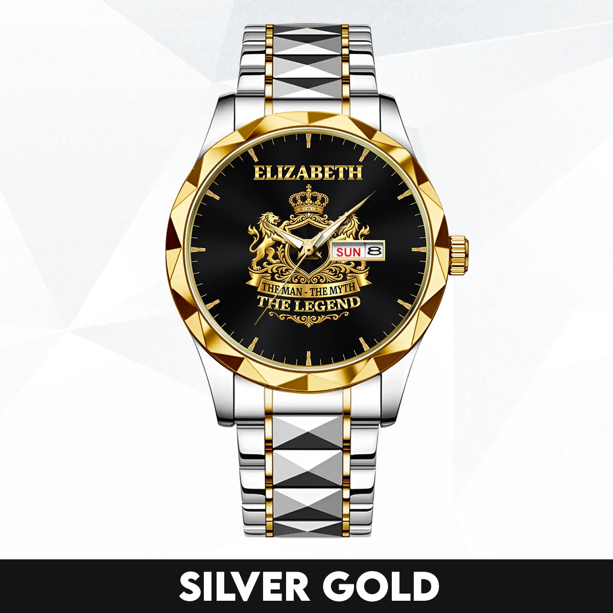 The Man The Myth The Legend Gold Lion Crest Watch ELIZABETH M1-W40