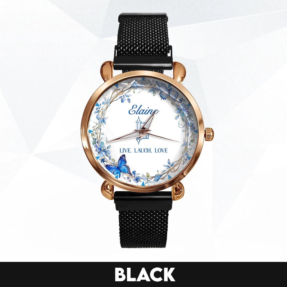 Live Laugh Love Blue Wreath Watch ELAINE M1-W9