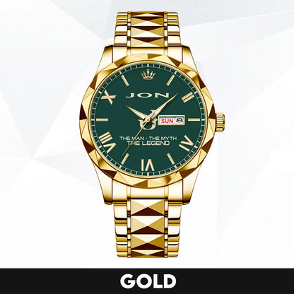 The Man The Myth The Legend Gold & Green Watch JON M1-W32