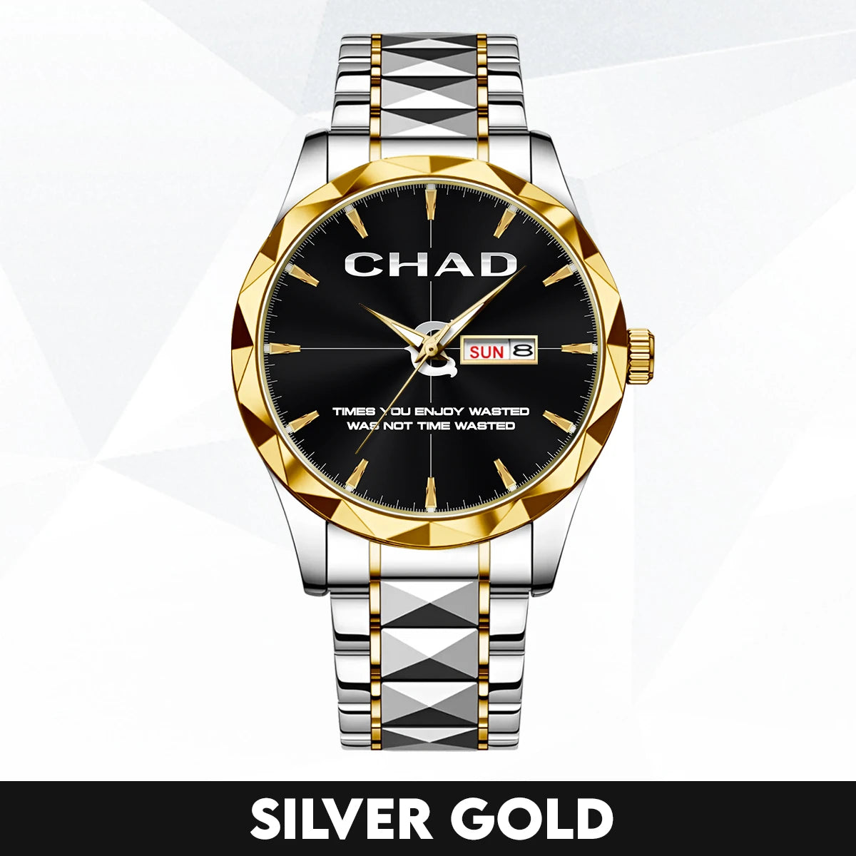 Gold & Black Watch Time You Enjoy Wasting Was Not Time Wasted CHAD M1-W35