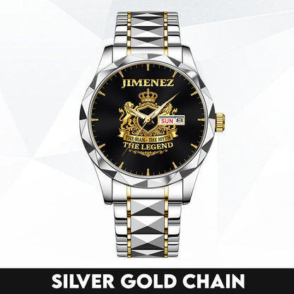 The Man The Myth The Legend Gold Lion Crest Watch JIMENEZ M1-W40