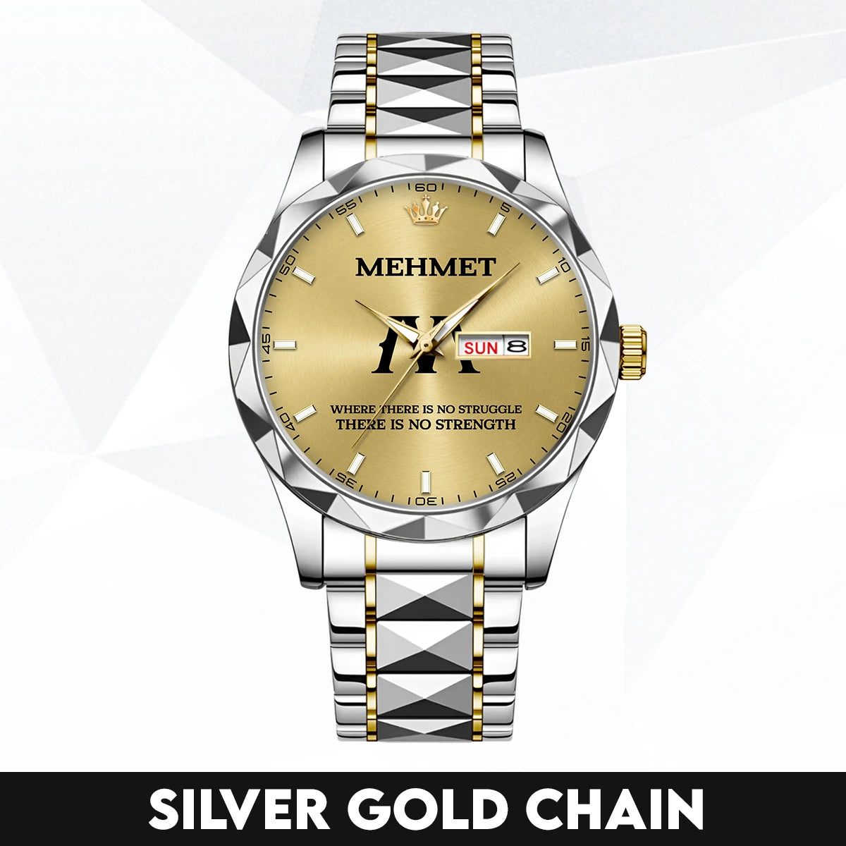 No Struggle No Strength Luxury Gold Watch MEHMET M1-W27