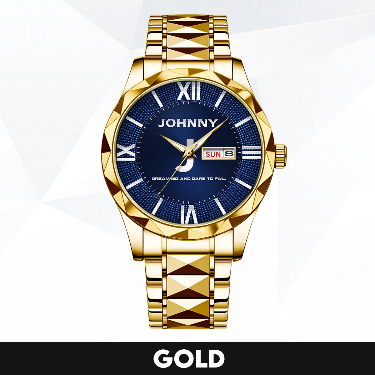 Blue & Silver Watch Dream Big and Dare to Fail JOHNNY M1-W36