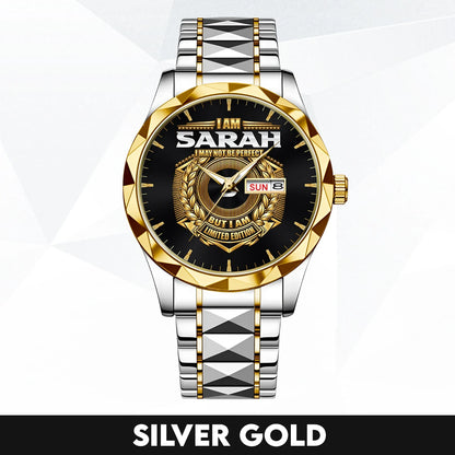 I Am Name I May Not Be Perfect Gold Watch SARAH M1-W41