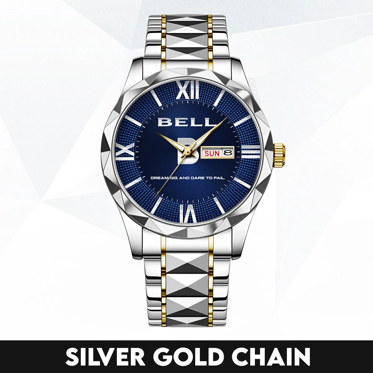 Blue & Silver Watch Dream Big and Dare to Fail BELL M1-W36