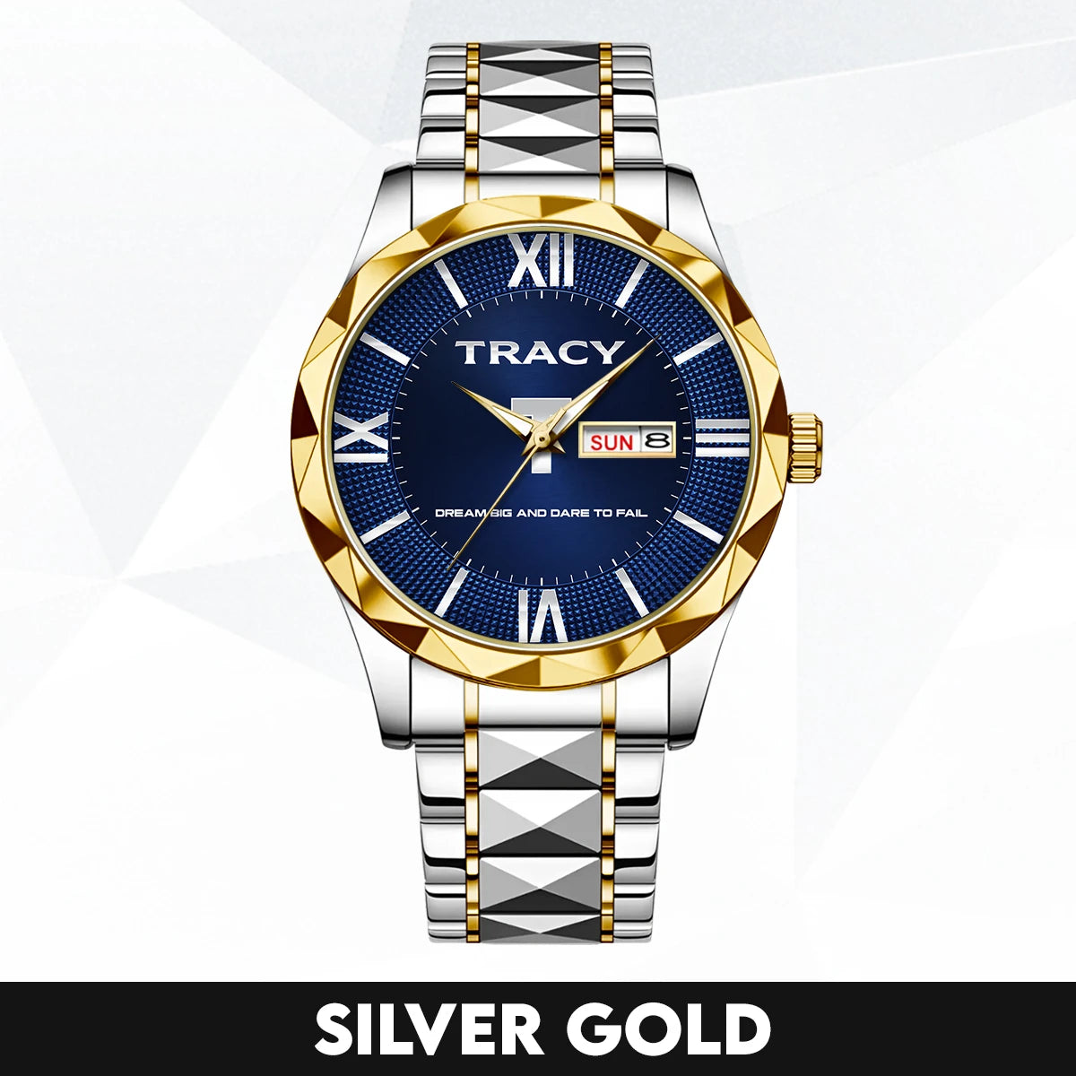 Blue & Silver Watch Dream Big and Dare to Fail TRACY M1-W36