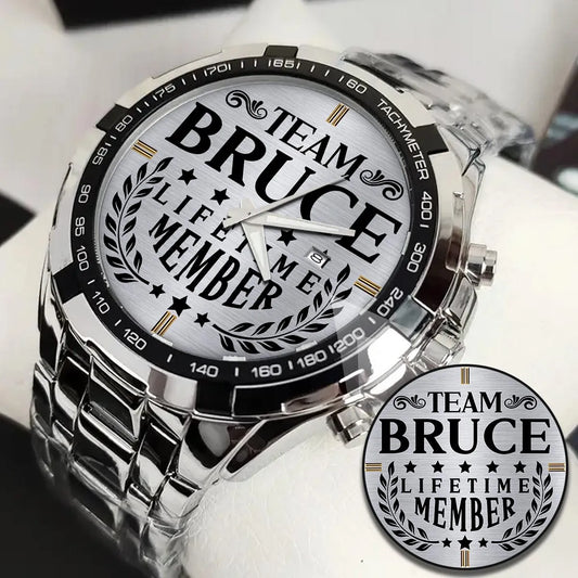 BRUCE 13K1-437 Alloy-Quatz-Men Watch, Personalized Premium Gift for Anniversary