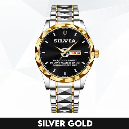Your Time Is Limited Don't Waste It Living Someone Else's Life Silver Watch SILVIA M1-W30