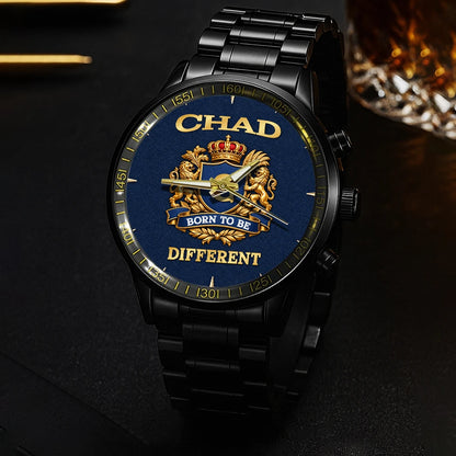 Personalized Born to Be Different Gold Logo Blue Watch CHAD M1-W25
