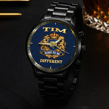 Personalized Born to Be Different Gold Logo Blue Watch TIM M1-W25