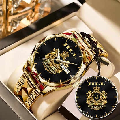 The Man The Myth The Legend Gold Lion Crest Watch JILL M1-W40