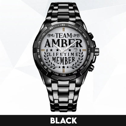 AMBER 13K1-437 Alloy-Quatz-Men Watch, Personalized Premium Gift for Anniversary