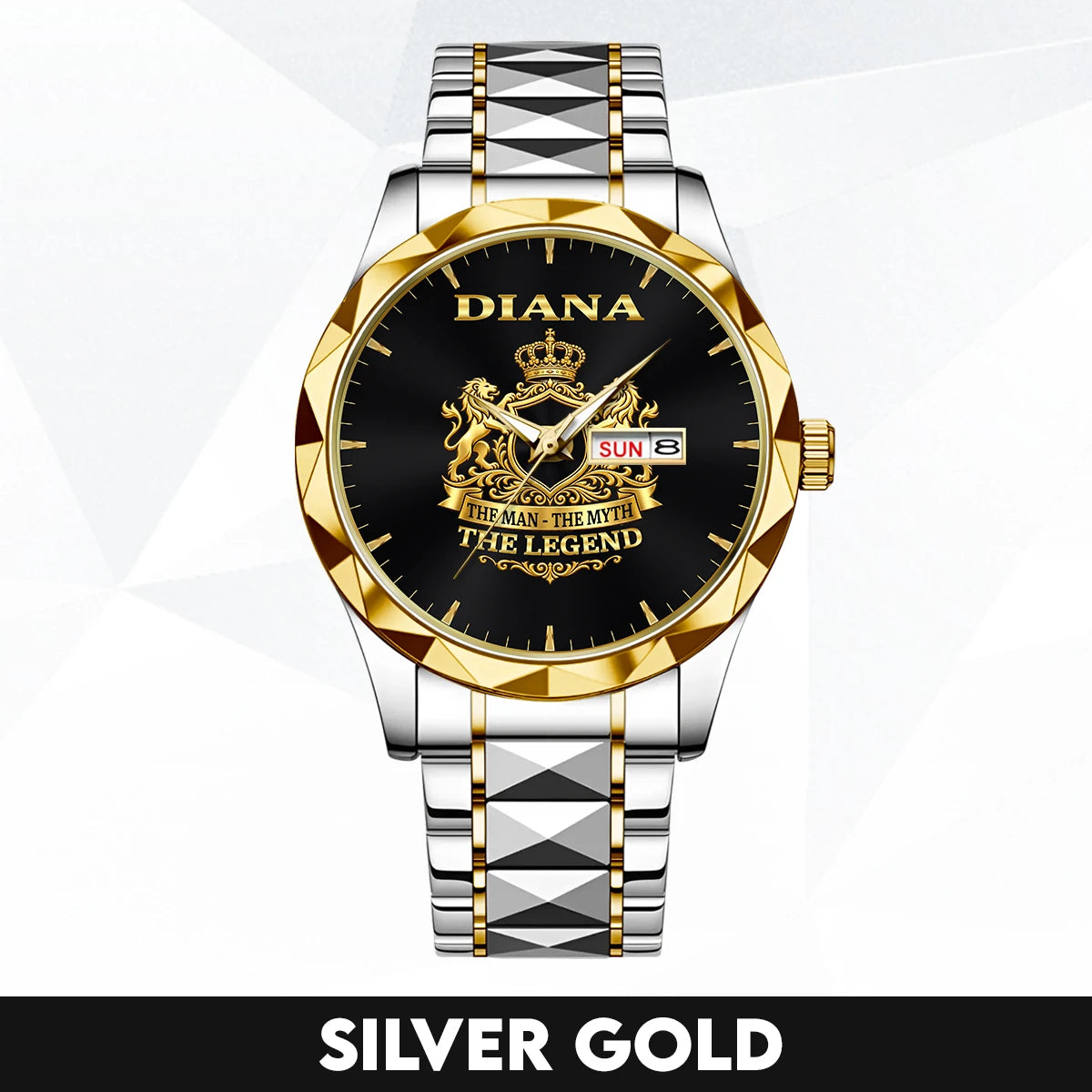 The Man The Myth The Legend Gold Lion Crest Watch DIANA M1-W40