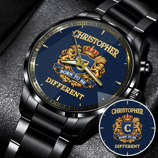Personalized Born to Be Different Gold Logo Blue Watch CHRISTOPHER M1-W25