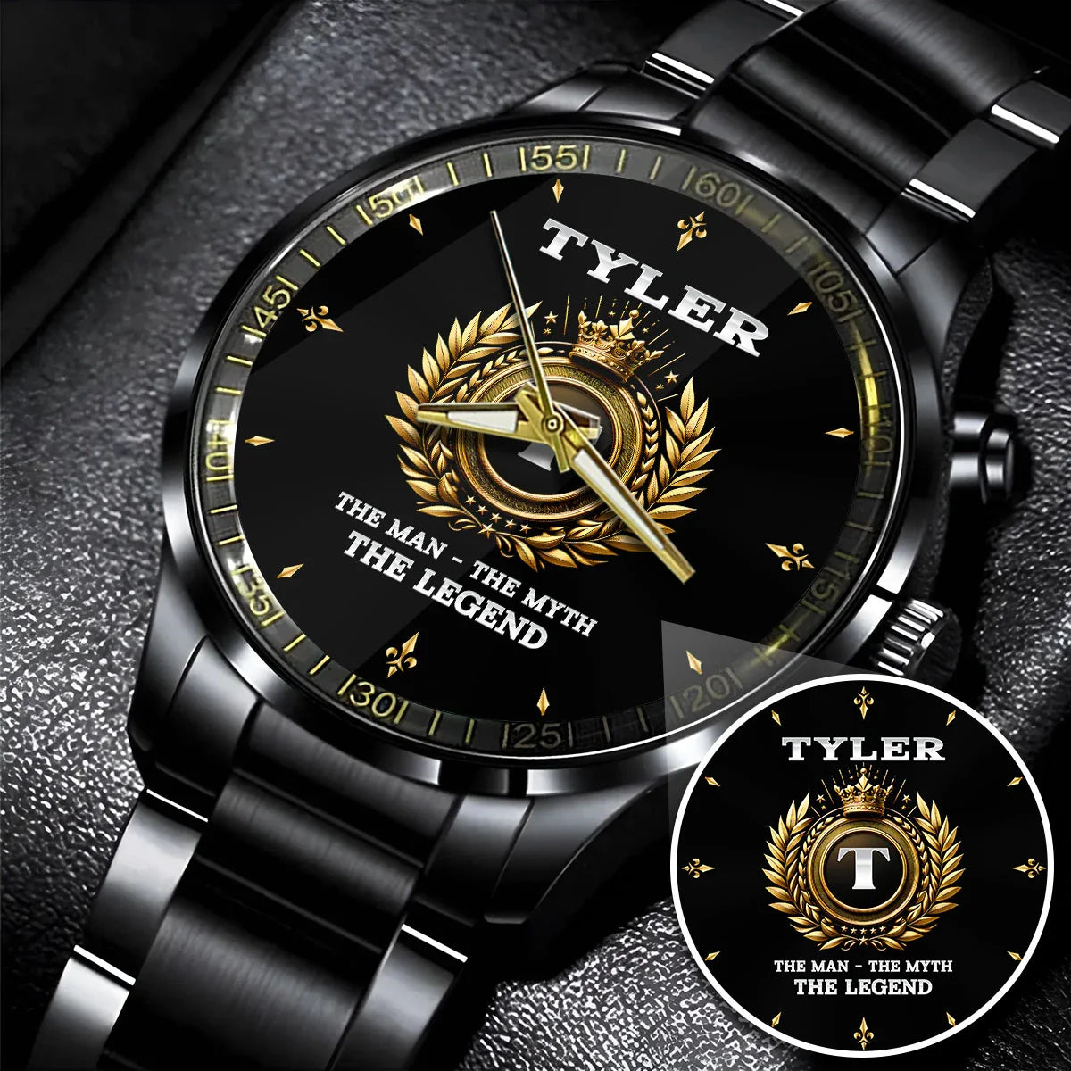 The Man The Myth The Legend Olive Crown Watch TYLER M1-W5