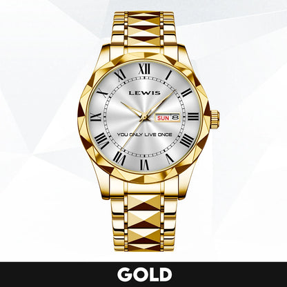You Only Live Once Roman Numeral Silver Watch LEWIS M1-W31