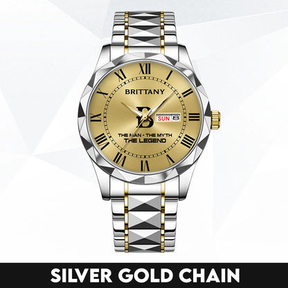 The Man The Myth The Legend Gold Watch BRITTANY M1-W37