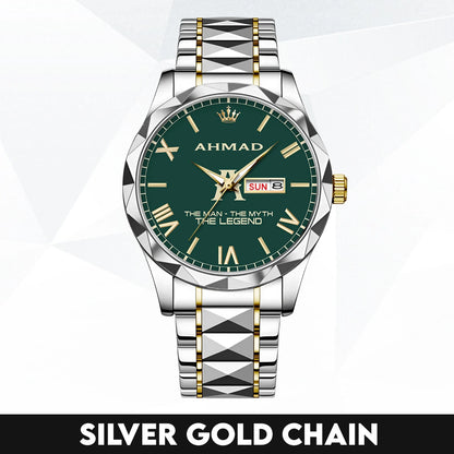 The Man The Myth The Legend Gold & Green Watch AHMAD M1-W32