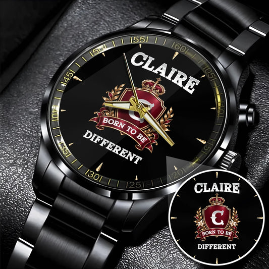 Personalized Born to Be Different Burgundy Crest Watch CLAIRE M1-W24