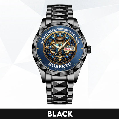 Hated By Many Confronted By None Golden Blue Watch ROBERTO M1-W15