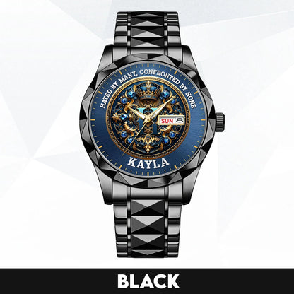 Hated By Many Confronted By None Golden Blue Watch KAYLA M1-W15